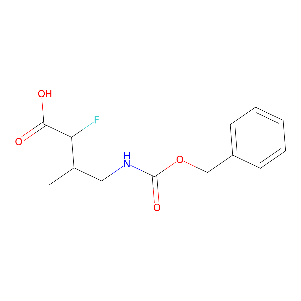 4-{[(Benzyloxy)carbonyl]amino}-2-fluoro-3-methylbutanoic acid molecular structure, CAS 2580215-05-8