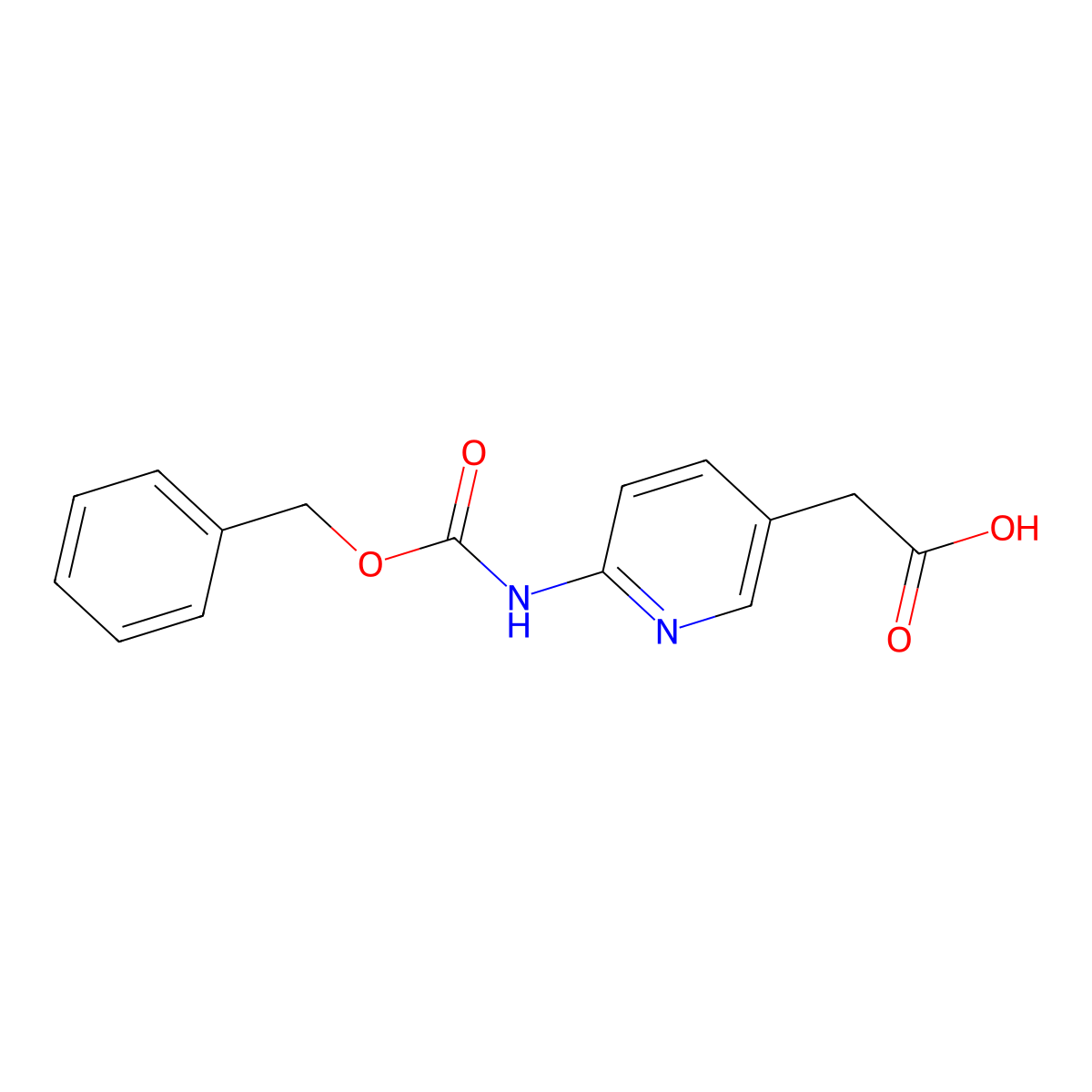 2-(6-{[(Benzyloxy)carbonyl]amino}pyridin-3-yl)acetic acid molecular structure, CAS 2580215-37-6