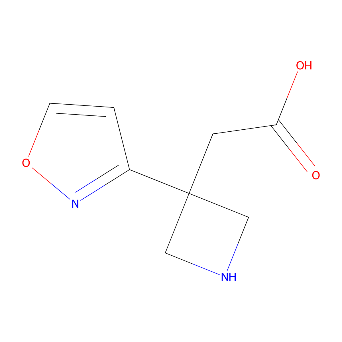 2-[3-(1,2-Oxazol-3-yl)azetidin-3-yl]acetic acid molecular structure, CAS 2580215-43-4