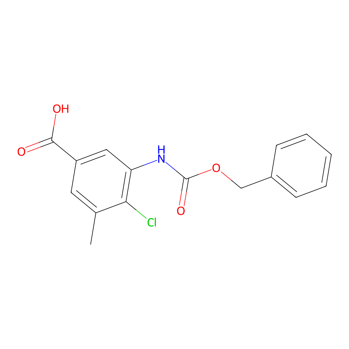 3-{[(Benzyloxy)carbonyl]amino}-4-chloro-5-methylbenzoic acid molecular structure, CAS 2580215-57-0
