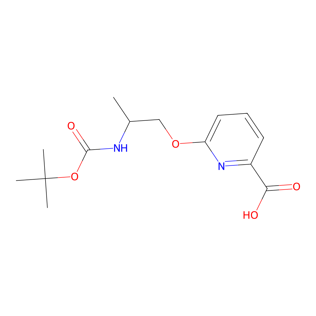6-(2-{[(Tert-butoxy)carbonyl]amino}propoxy)pyridine-2-carboxylicacid molecular structure, CAS 2580215-67-2
