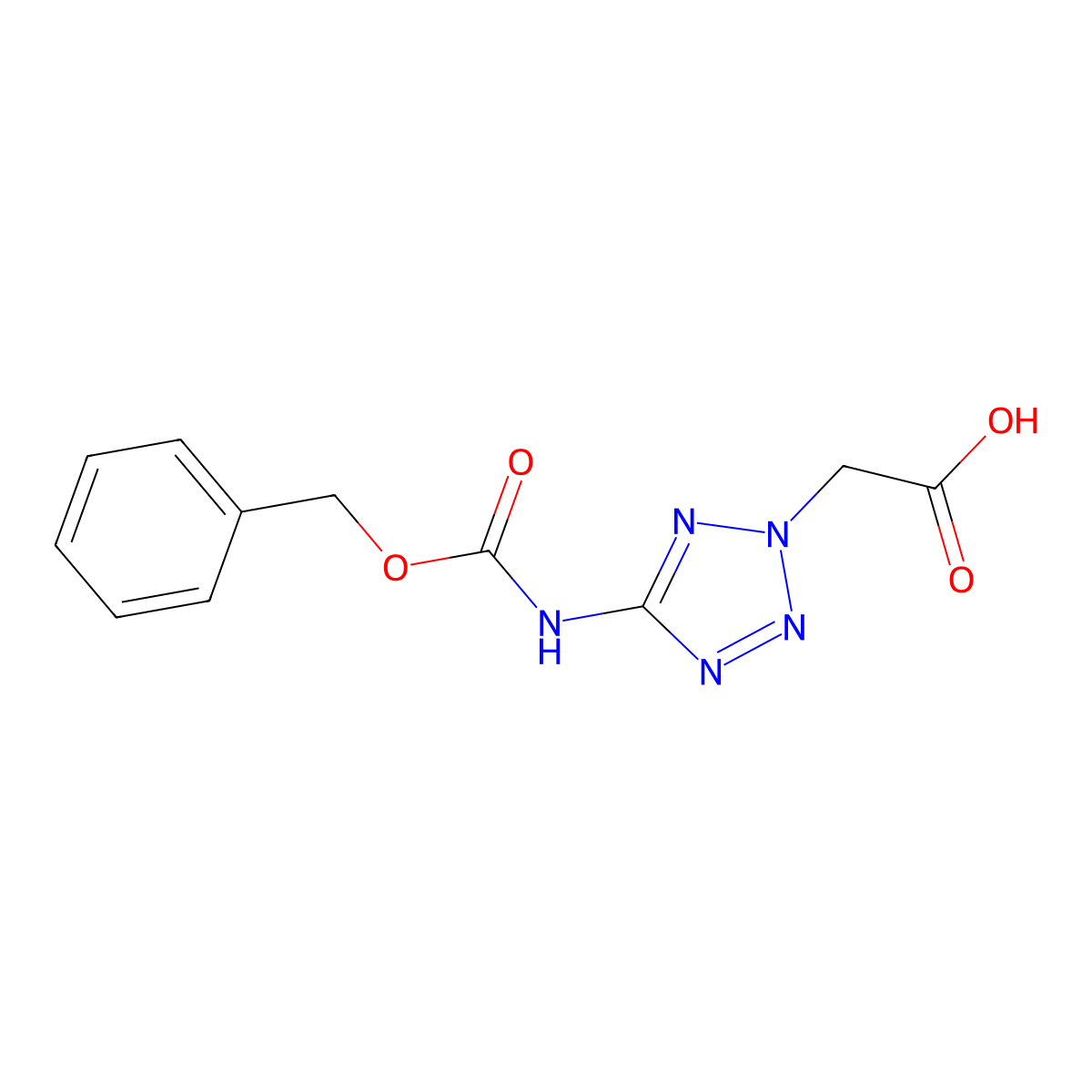 2-(5-{[(benzyloxy)carbonyl]amino}-2H-1,2,3,4-tetrazol-2-yl)acetic acid molecular structure, CAS 2580215-68-3