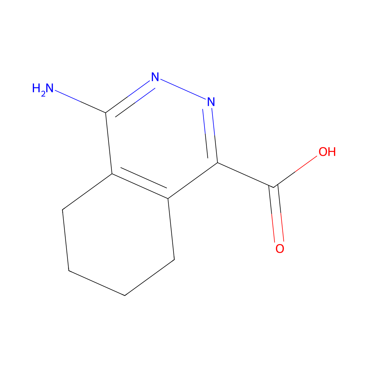 4-Amino-5,6,7,8-tetrahydrophthalazine-1-carboxylic acid molecular structure, CAS 2580215-87-6