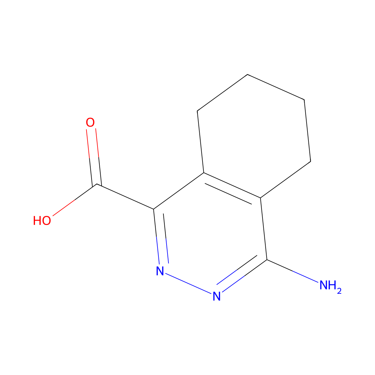 4-Amino-5,6,7,8-tetrahydrophthalazine-1-carboxylic acid molecular structure, CAS 2580215-87-6
