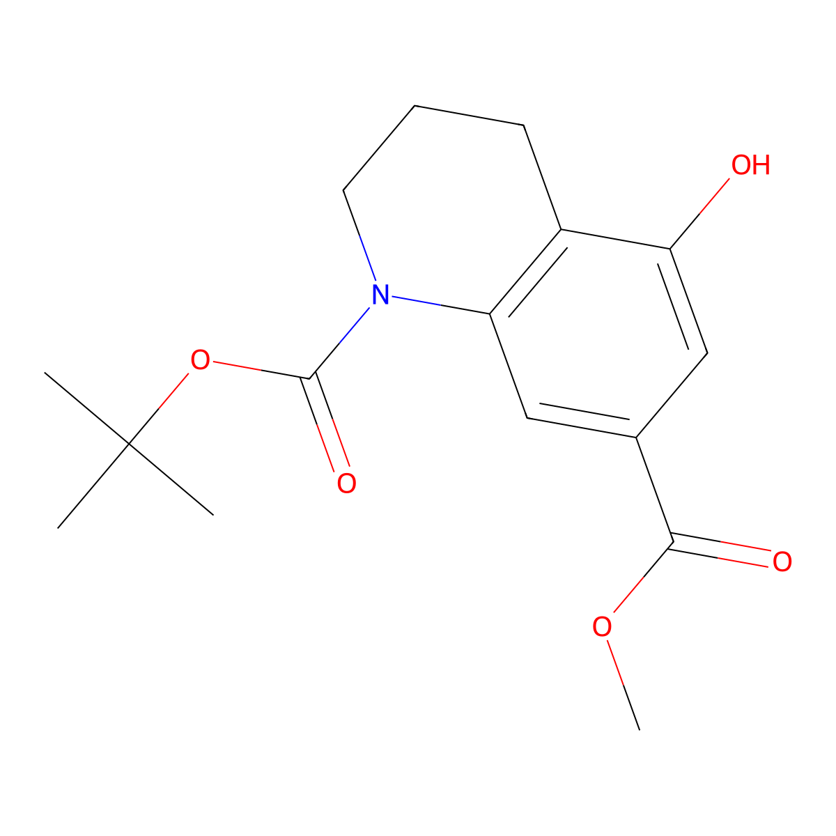 1-Tert-butyl 7-methyl 5-hydroxy-1,2,3,4-tetrahydroquinoline-1,7-dicarboxylate molecular structure, CAS 2580215-89-8