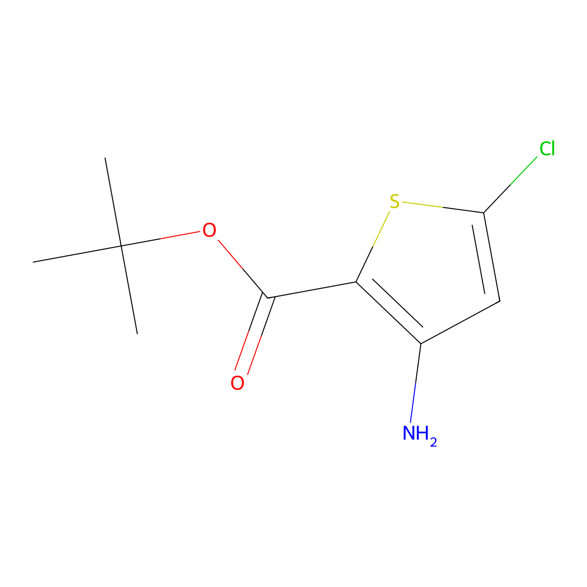 Tert-butyl 3-amino-5-chlorothiophene-2-carboxylate molecular structure, CAS 2580215-97-8