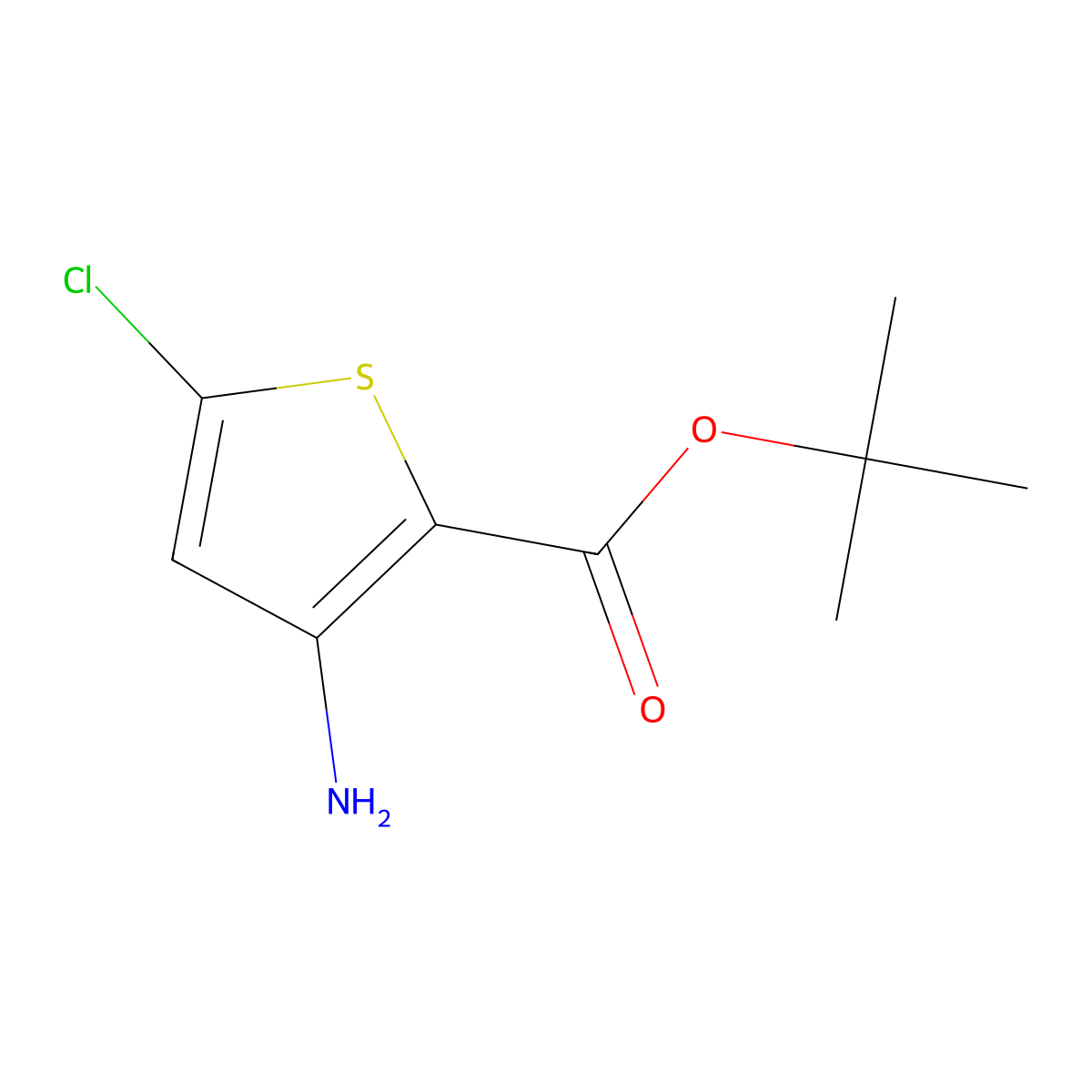 Tert-butyl 3-amino-5-chlorothiophene-2-carboxylate molecular structure, CAS 2580215-97-8