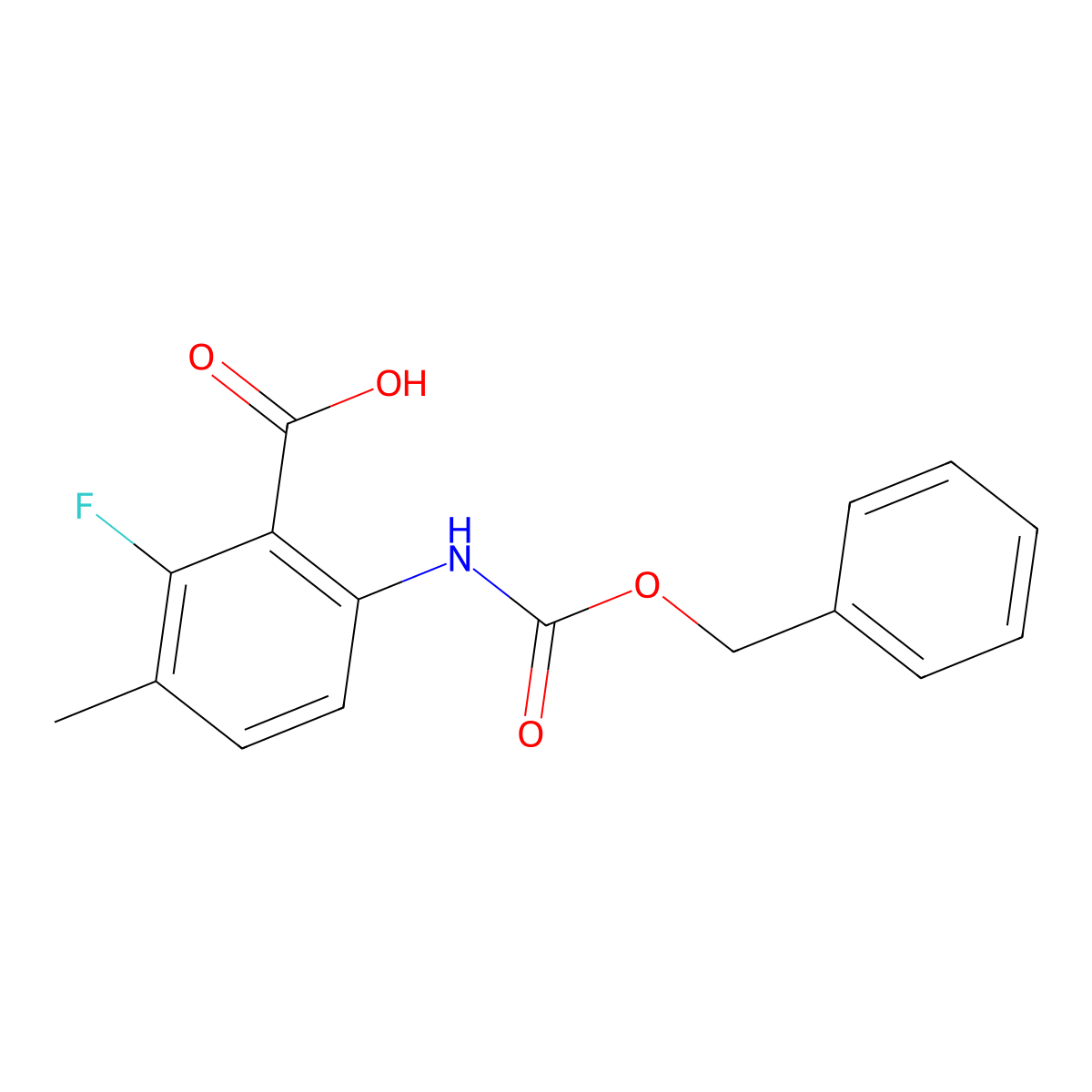 6-{[(Benzyloxy)carbonyl]amino}-2-fluoro-3-methylbenzoic acid molecular structure, CAS 2580216-02-8