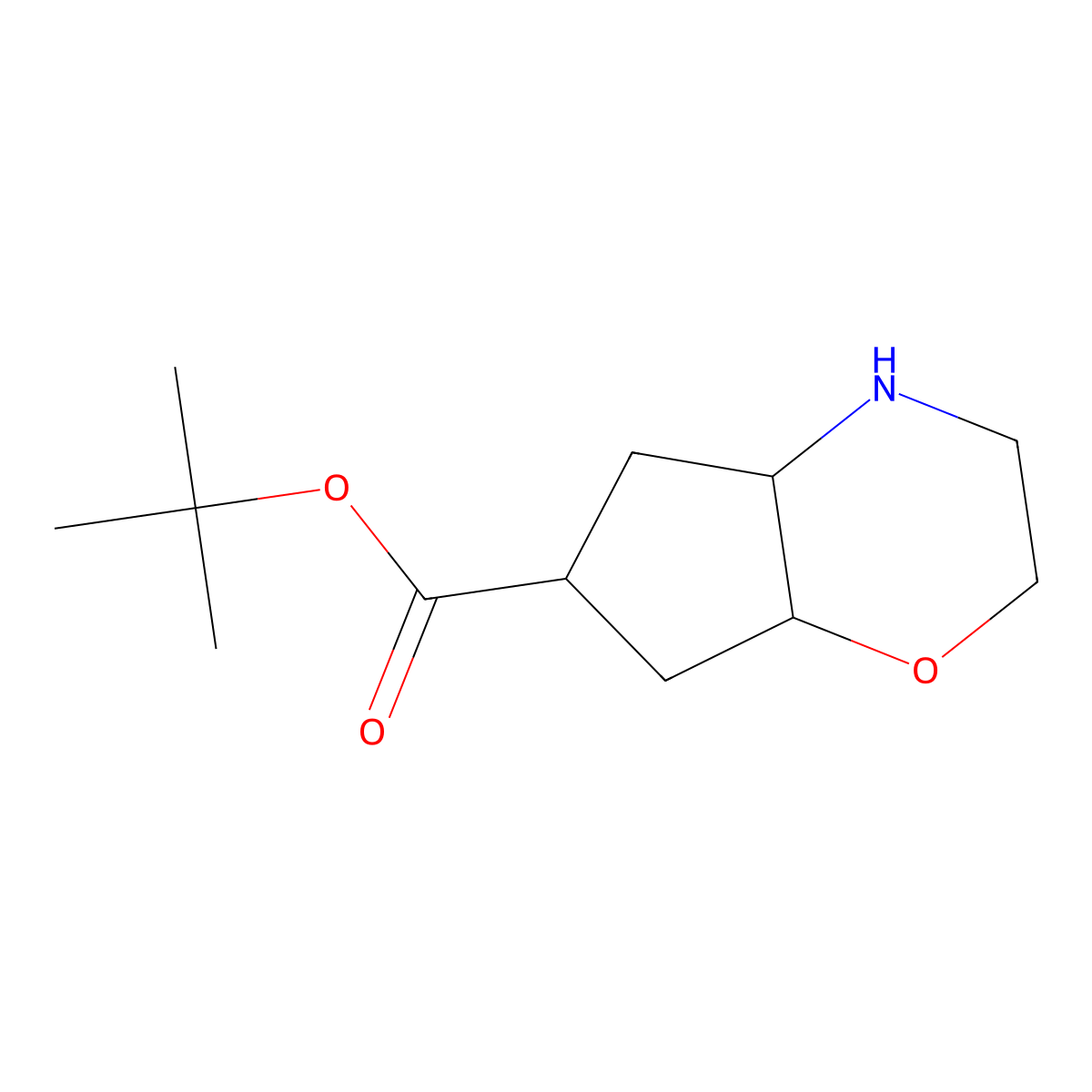 Tert-butyl octahydrocyclopenta[b][1,4]oxazine-6-carboxylate molecular structure, CAS 2580216-08-4