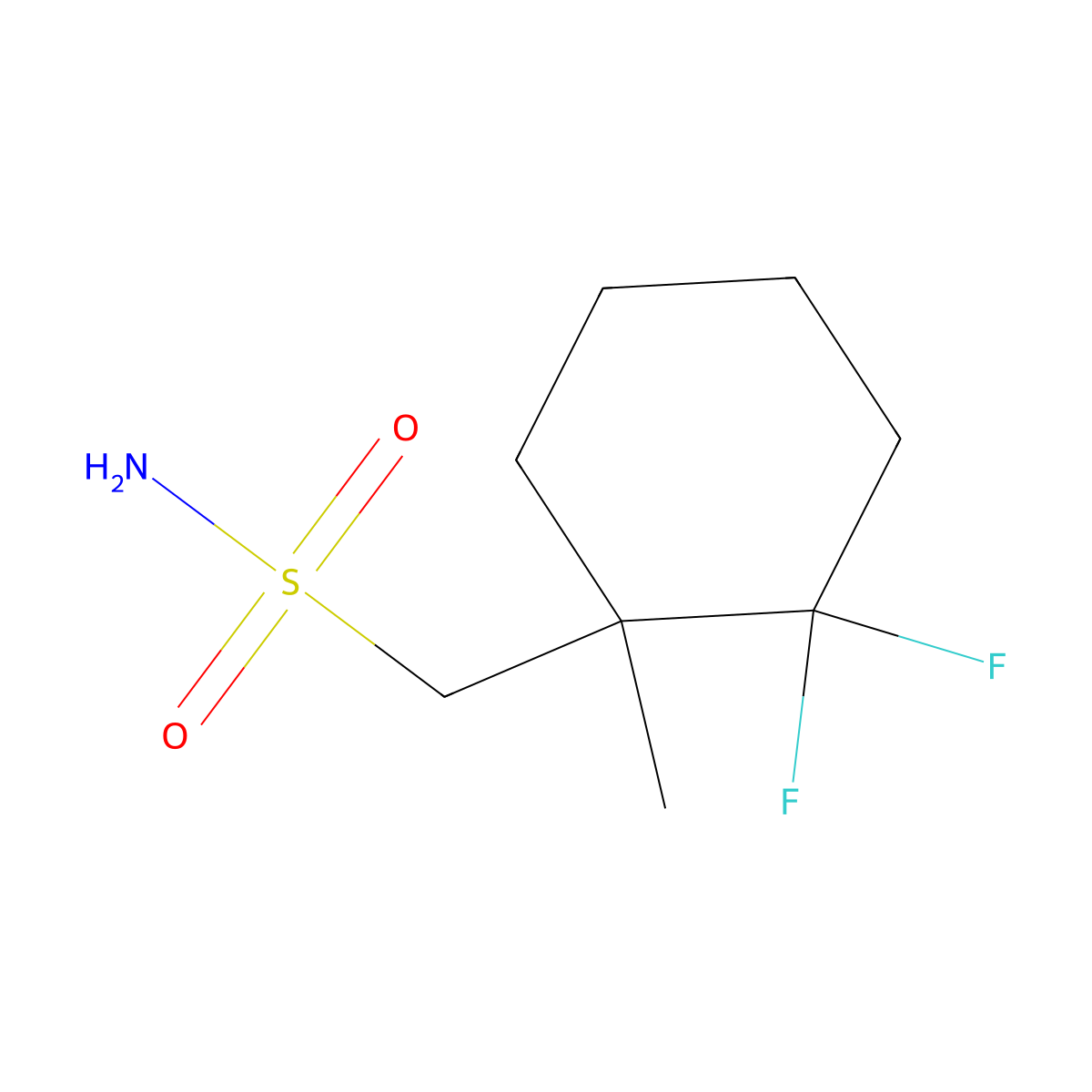 (2,2-Difluoro-1-methylcyclohexyl)methanesulfonamide molecular structure, CAS 2580216-15-3