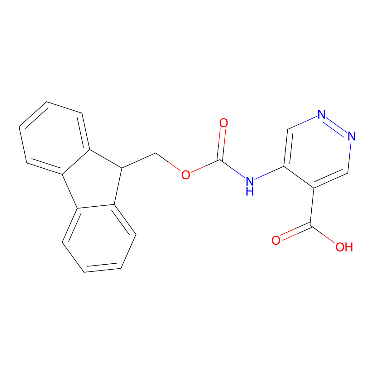 5-({[(9H-fluoren-9-yl)methoxy]carbonyl}amino)pyridazine-4-carboxylic acid molecular structure, CAS 2580216-41-5