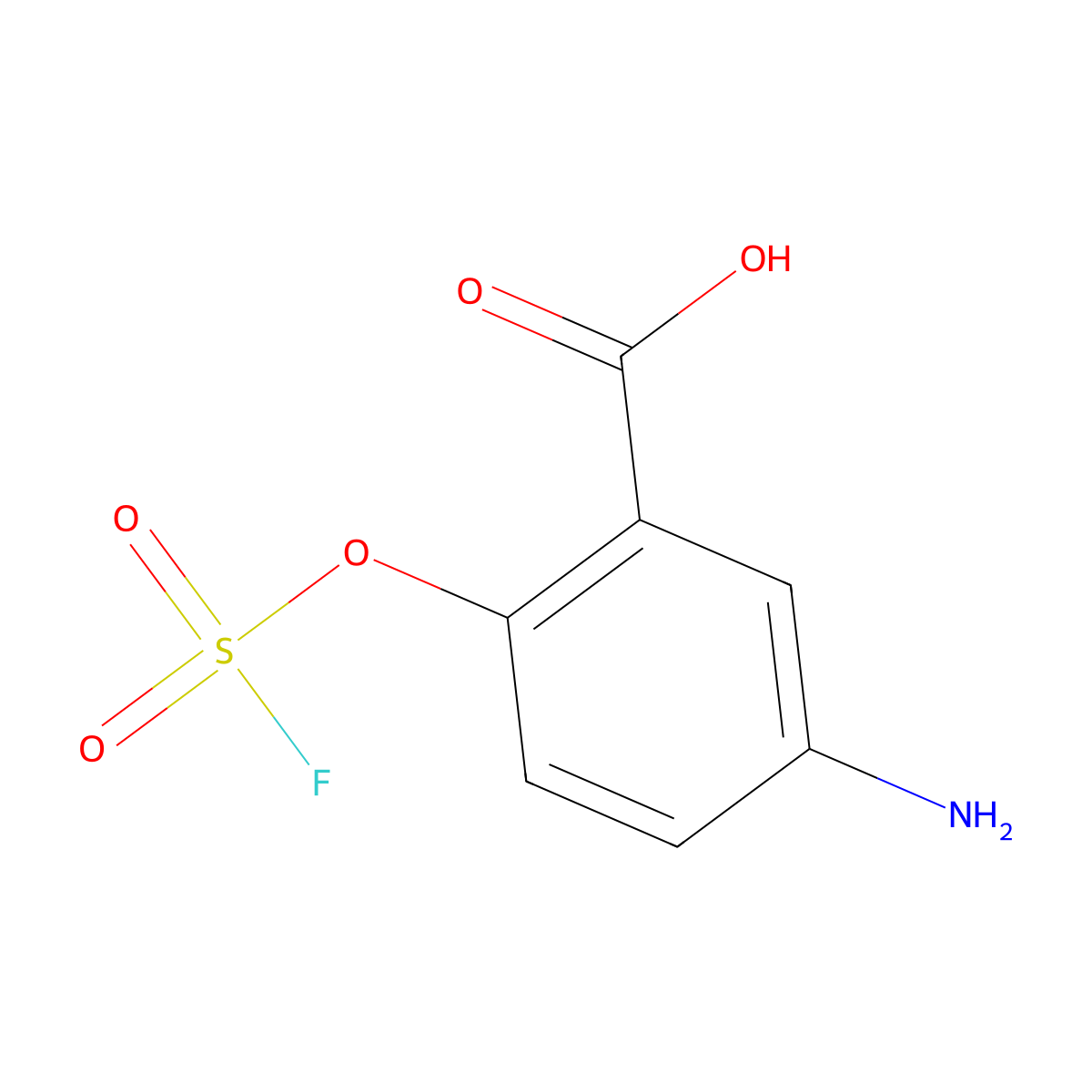 5-Amino-2-[(fluorosulfonyl)oxy]benzoic acid molecular structure, CAS 2580216-42-6