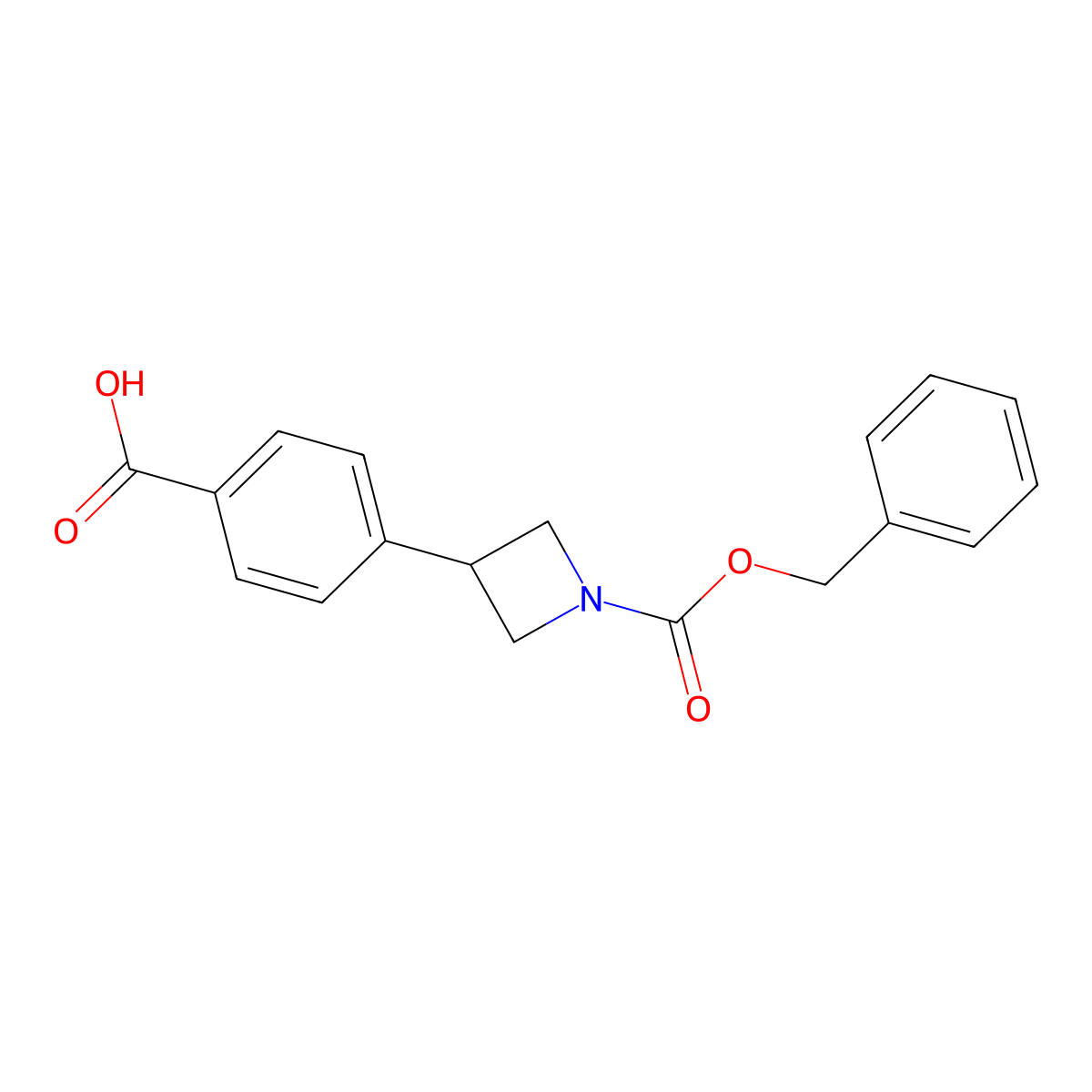 4-{1-[(Benzyloxy)carbonyl]azetidin-3-yl}benzoic acid molecular structure, CAS 2580216-45-9