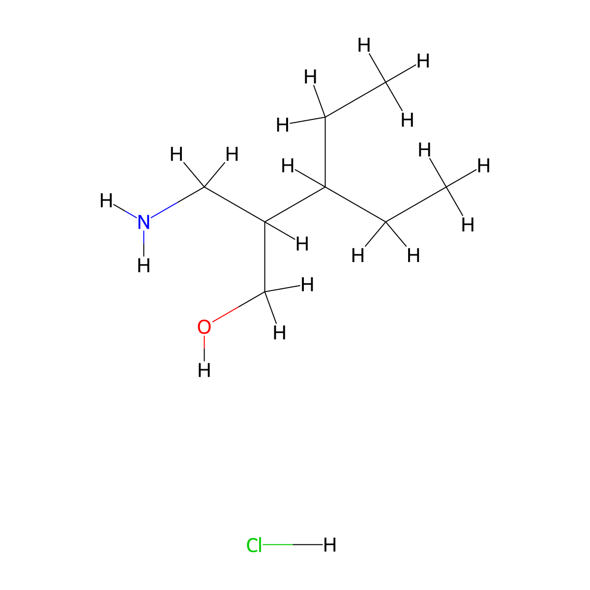 2-(Aminomethyl)-3-ethylpentan-1-olhydrochloride molecular structure, CAS 2580216-50-6