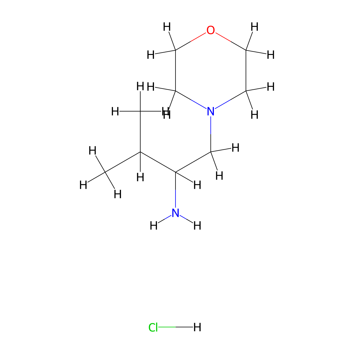 3-Methyl-1-(morpholin-4-yl)butan-2-aminehydrochloride molecular structure, CAS 2580216-55-1