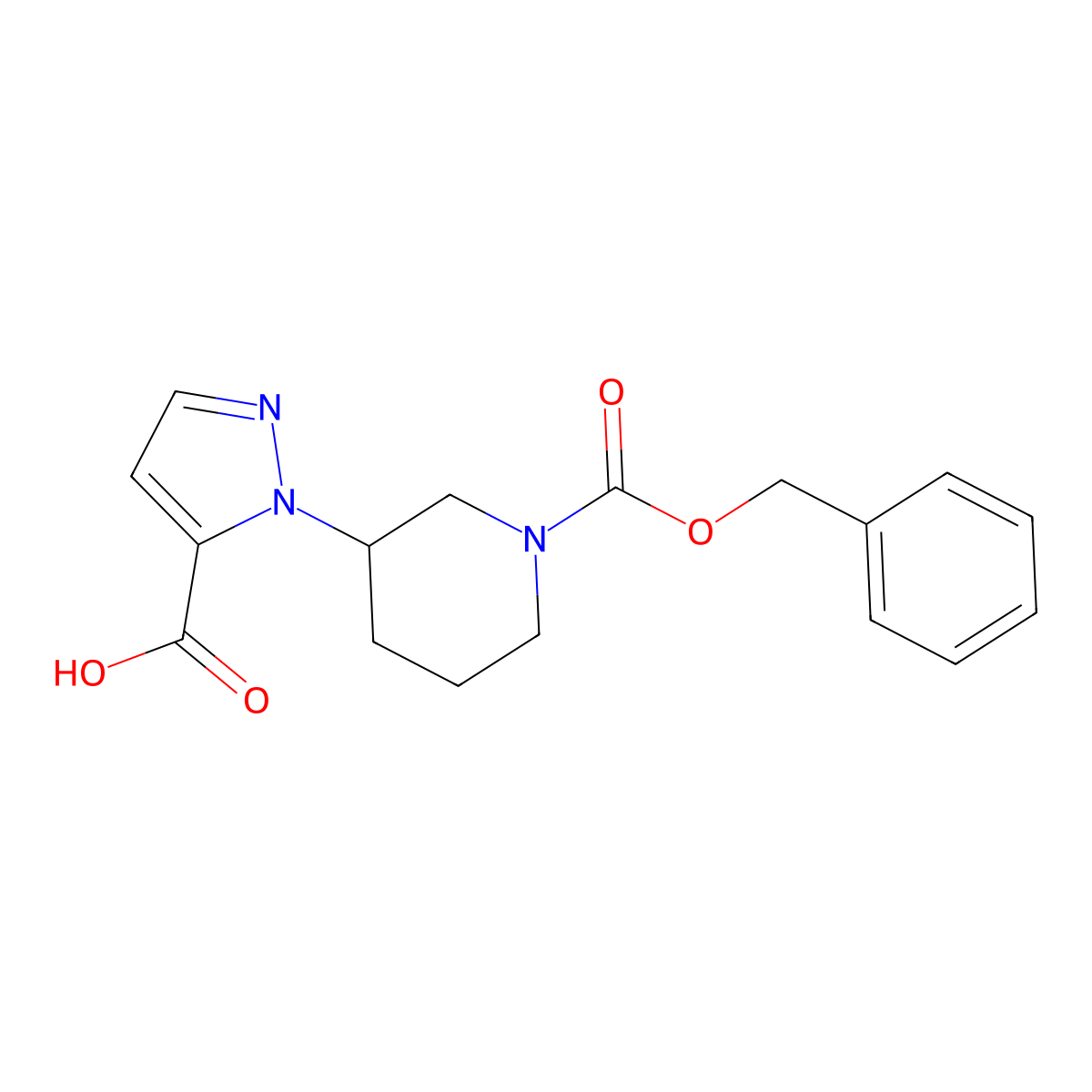 1-{1-[(benzyloxy)carbonyl]piperidin-3-yl}-1H-pyrazole-5-carboxylic acid molecular structure, CAS 2580216-58-4