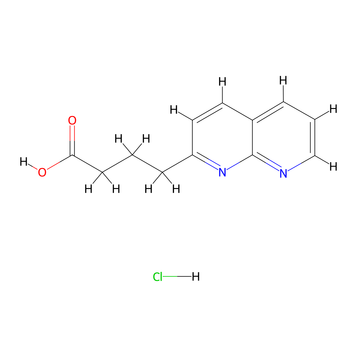 4-(1,8-Naphthyridin-2-yl)butanoicacidhydrochloride molecular structure, CAS 2580216-60-8