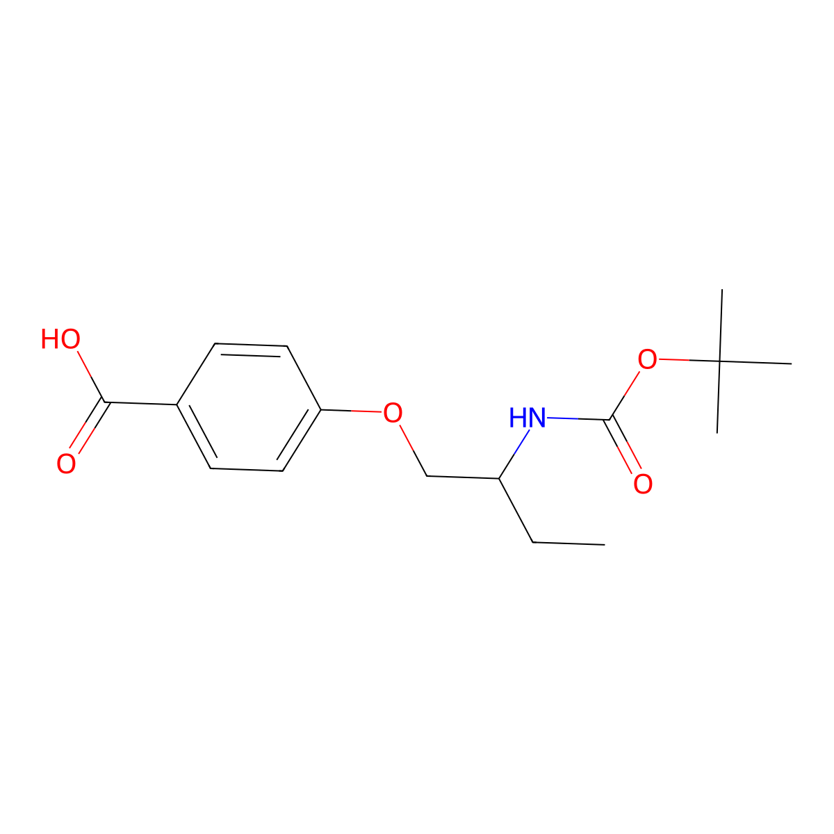 4-(2-{[(Tert-butoxy)carbonyl]amino}butoxy)benzoic acid molecular structure, CAS 2580216-61-9
