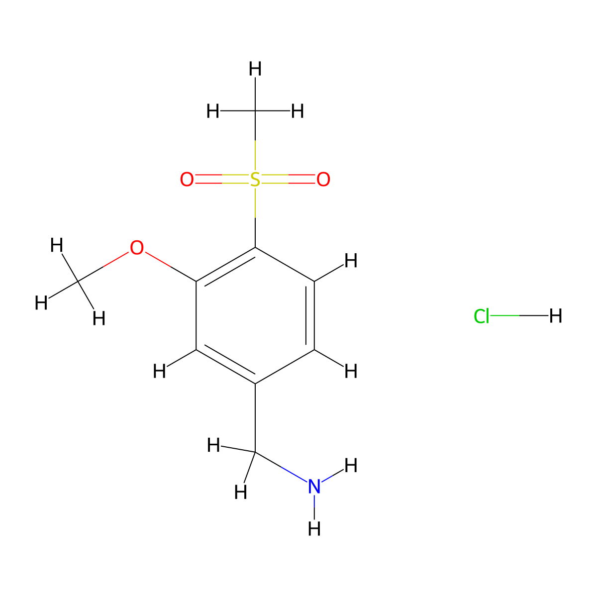 1-(4-Methanesulfonyl-3-methoxyphenyl)methanaminehydrochloride molecular structure, CAS 2580216-63-1