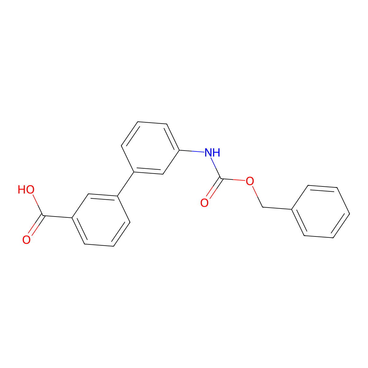3'-{[(Benzyloxy)carbonyl]amino}-[1,1'-biphenyl]-3-carboxylic acid molecular structure, CAS 2580216-66-4