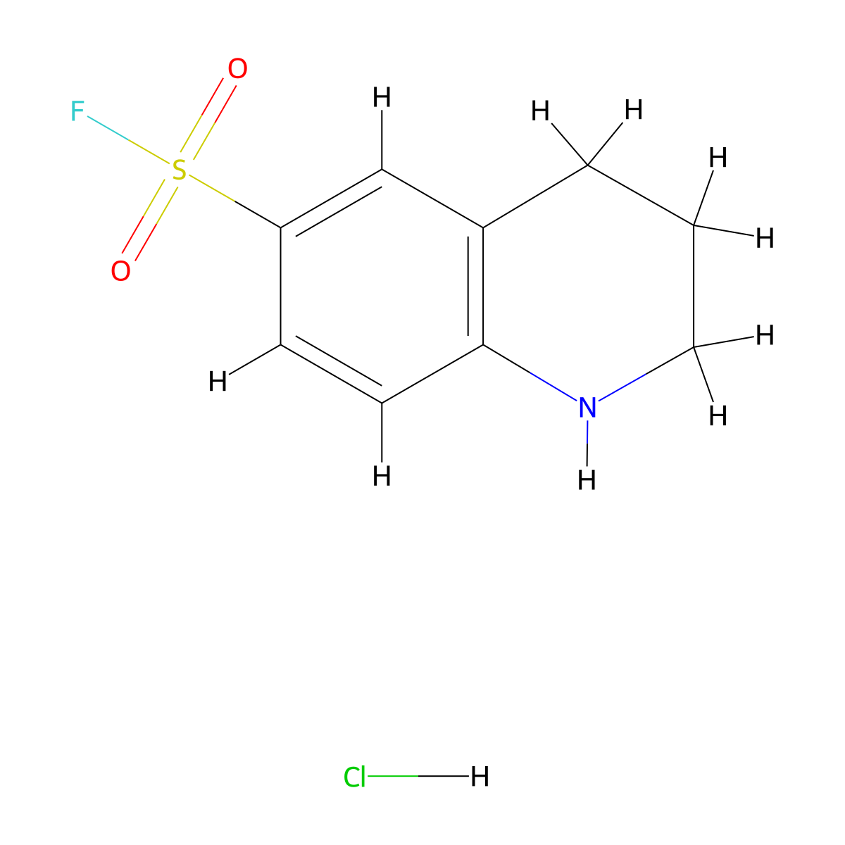 1,2,3,4-Tetrahydroquinoline-6-sulfonylfluoridehydrochloride molecular structure, CAS 2580216-68-6