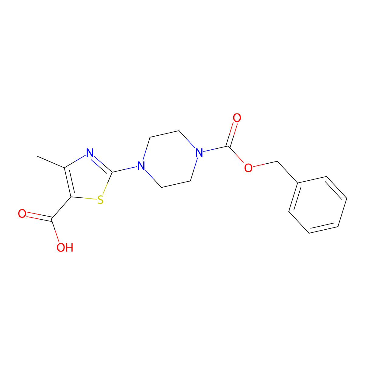 2-{4-[(Benzyloxy)carbonyl]piperazin-1-yl}-4-methyl-1,3-thiazole-5-carboxylic acid molecular structure, CAS 2580216-78-8
