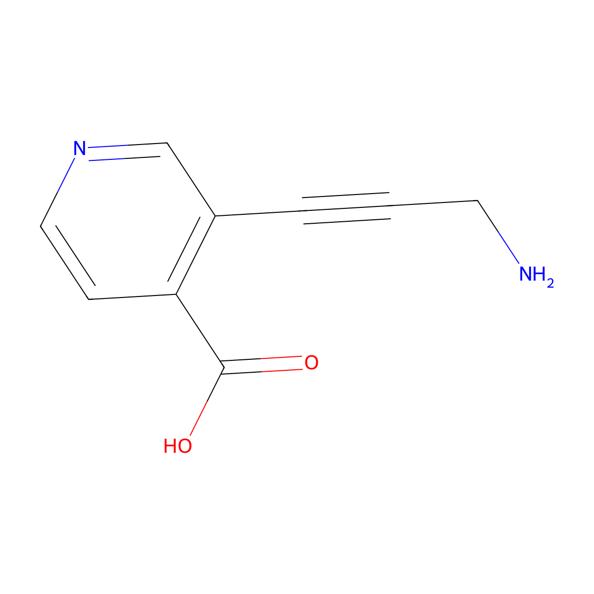 3-(3-Aminoprop-1-yn-1-yl)pyridine-4-carboxylic acid molecular structure, CAS 2580216-82-4