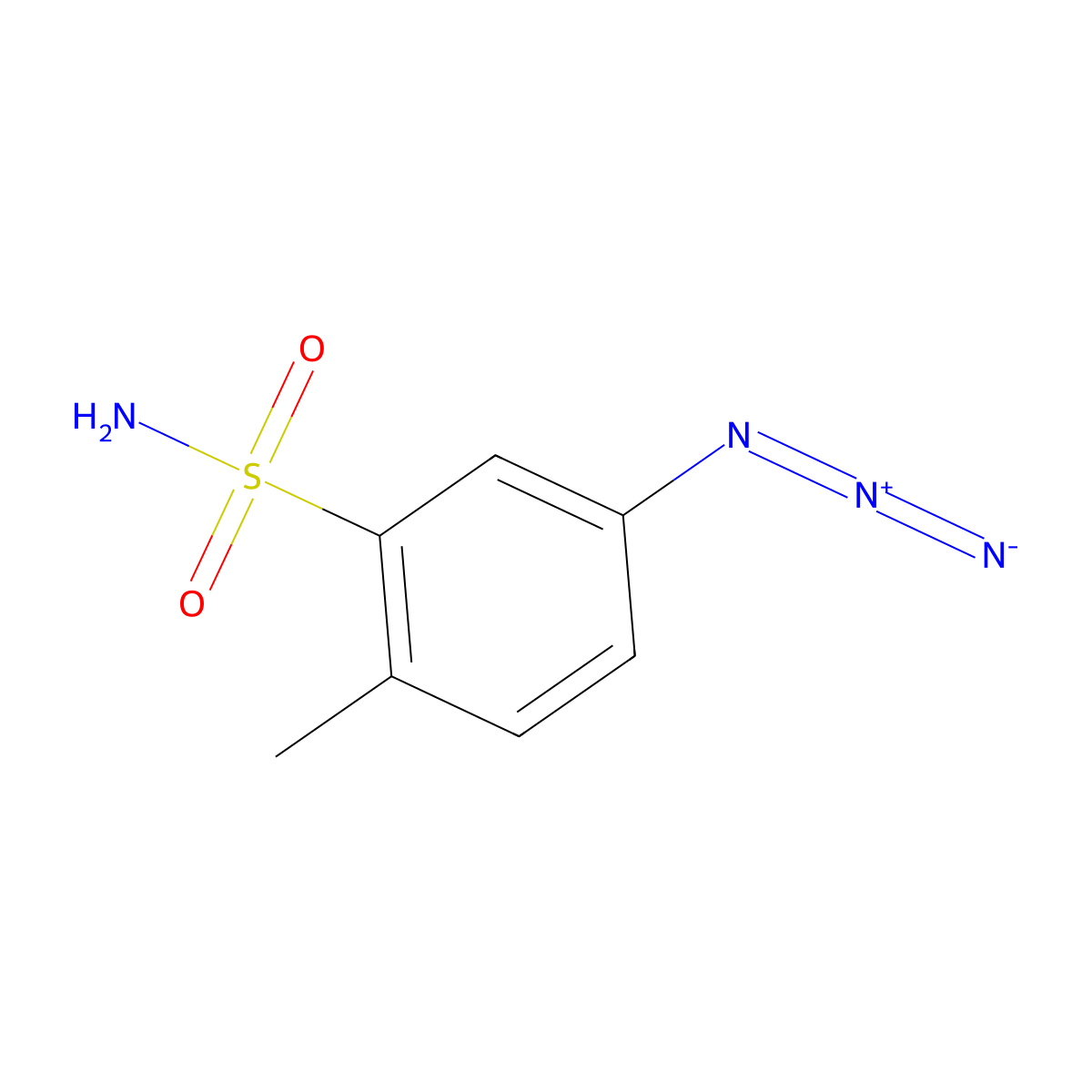 5-Azido-2-methylbenzene-1-sulfonamide molecular structure, CAS 2580216-90-4