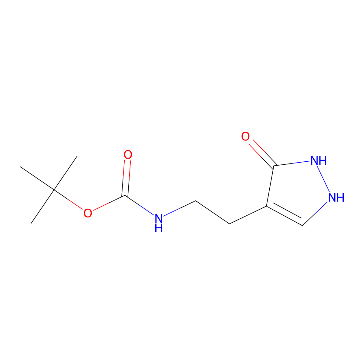tert-butyl N-[2-(3-hydroxy-1H-pyrazol-4-yl)ethyl]carbamate molecular structure, CAS 2580217-08-7