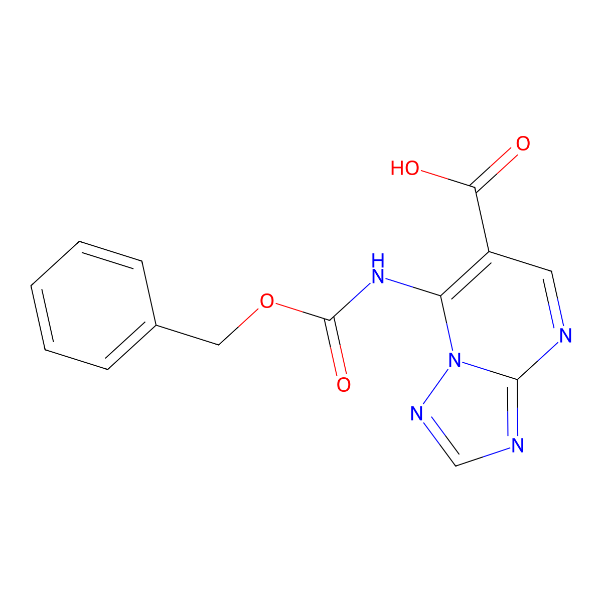 7-{[(Benzyloxy)carbonyl]amino}-[1,2,4]triazolo[1,5-a]pyrimidine-6-carboxylic acid molecular structure, CAS 2580217-10-1