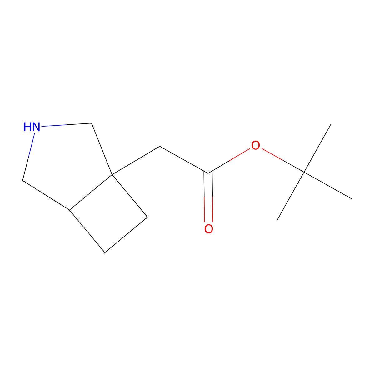 rac-tert-butyl 2-[(1R,5R)-3-azabicyclo[3.2.0]heptan-1-yl]acetate molecular structure, CAS 2580217-11-2