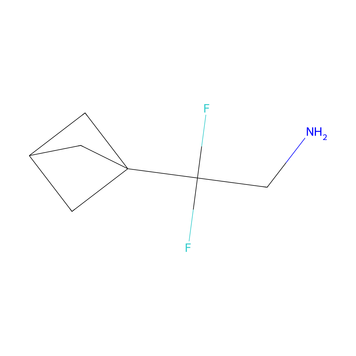 2-{Bicyclo[1.1.1]pentan-1-yl}-2,2-difluoroethan-1-amine molecular structure, CAS 2580217-14-5