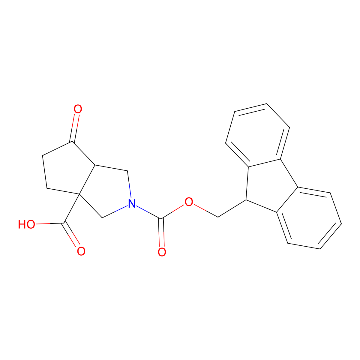 2-{[(9H-fluoren-9-yl)methoxy]carbonyl}-6-oxo-octahydrocyclopenta[c]pyrrole-3a-carboxylic acid molecular structure, CAS 2580217-28-1