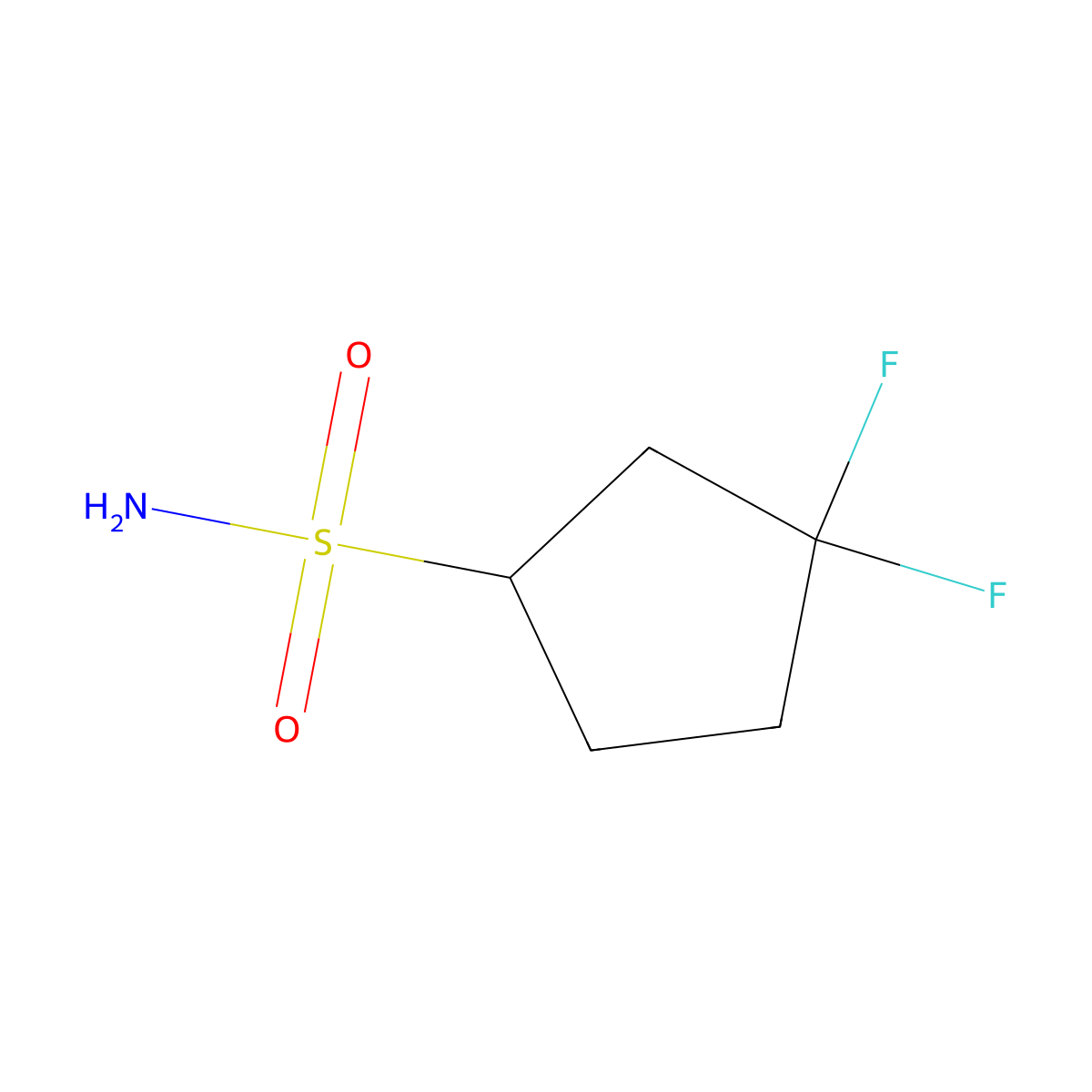 3,3-Difluorocyclopentane-1-sulfonamide molecular structure, CAS 2580217-32-7