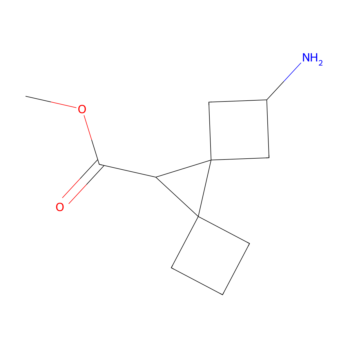 Methyl 2-aminodispiro[3.0.3^{5}.1^{4}]nonane-9-carboxylate molecular structure, CAS 2580217-39-4