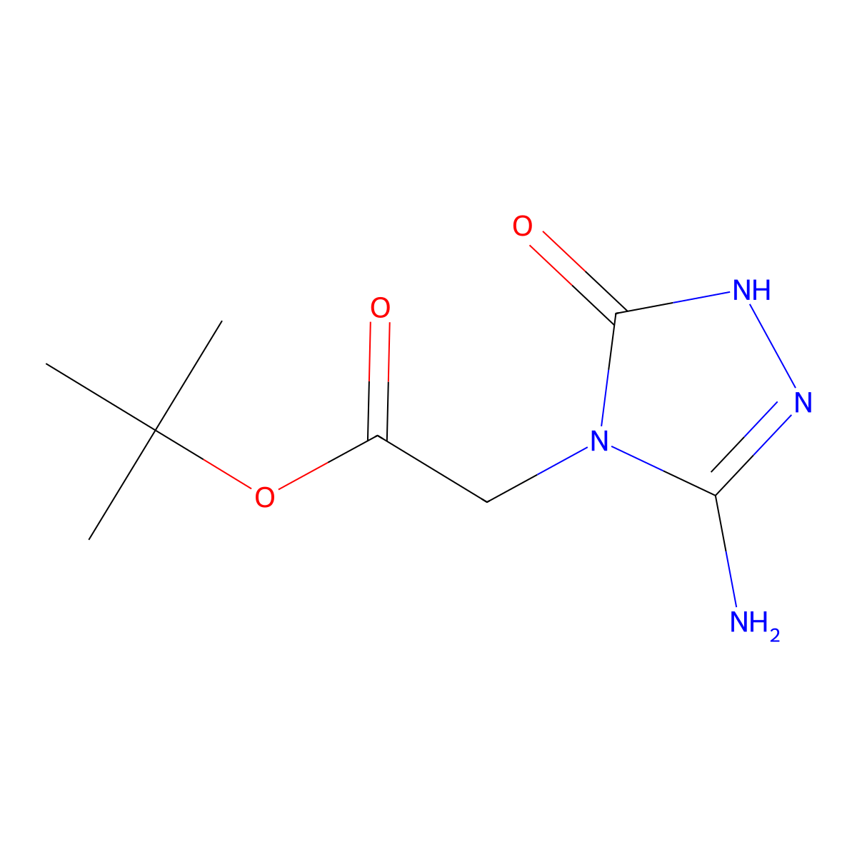 tert-butyl 2-(3-amino-5-oxo-4,5-dihydro-1H-1,2,4-triazol-4-yl)acetate molecular structure, CAS 2580217-42-9