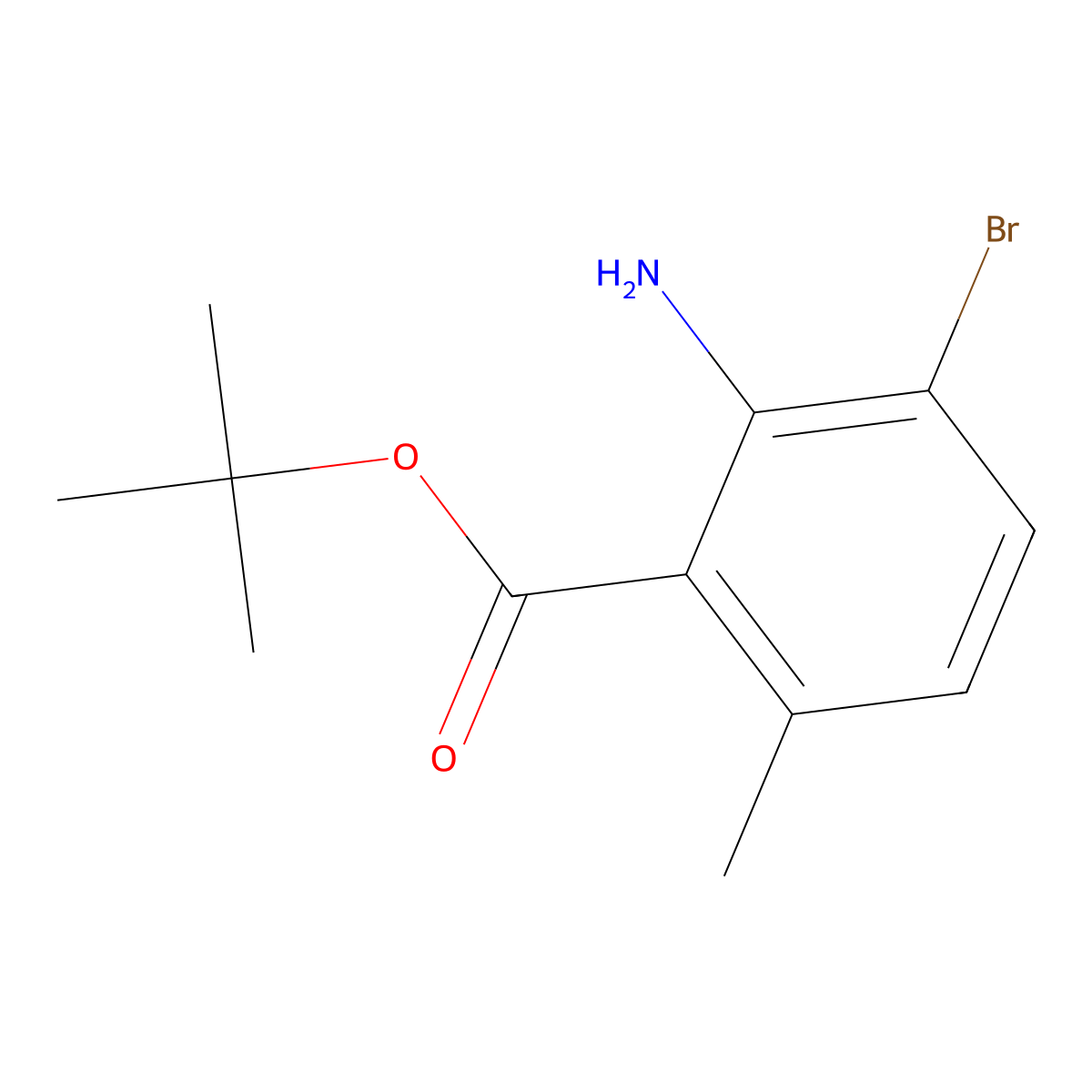 Tert-butyl 2-amino-3-bromo-6-methylbenzoate molecular structure, CAS 2580217-46-3