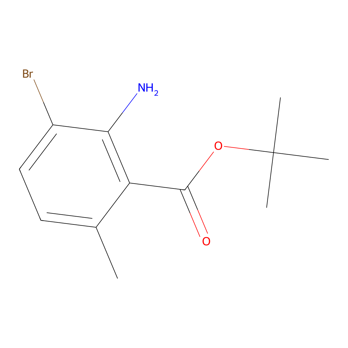 Tert-butyl 2-amino-3-bromo-6-methylbenzoate molecular structure, CAS 2580217-46-3