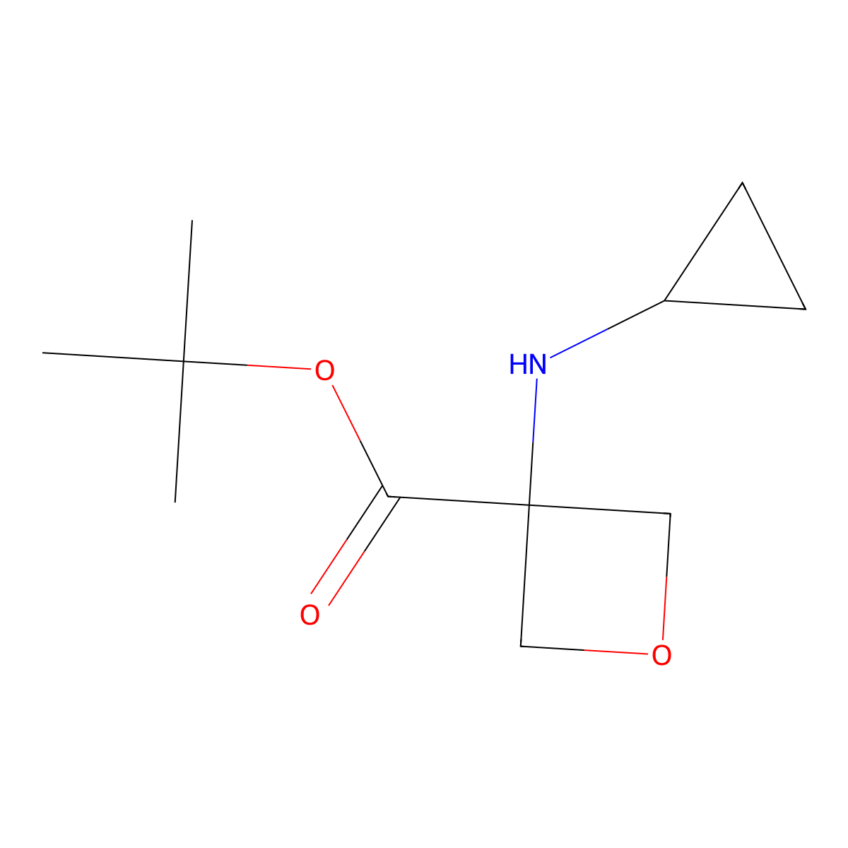 Tert-butyl 3-(cyclopropylamino)oxetane-3-carboxylate molecular structure, CAS 2580217-54-3