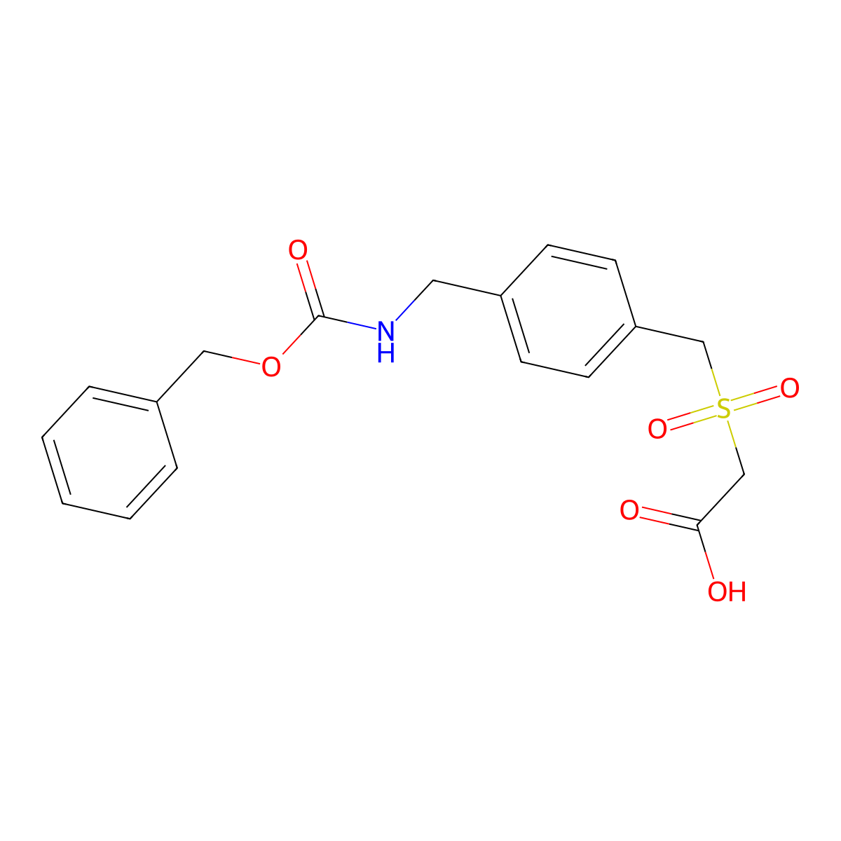 2-{[4-({[(Benzyloxy)carbonyl]amino}methyl)phenyl]methanesulfonyl}acetic acid molecular structure, CAS 2580217-60-1