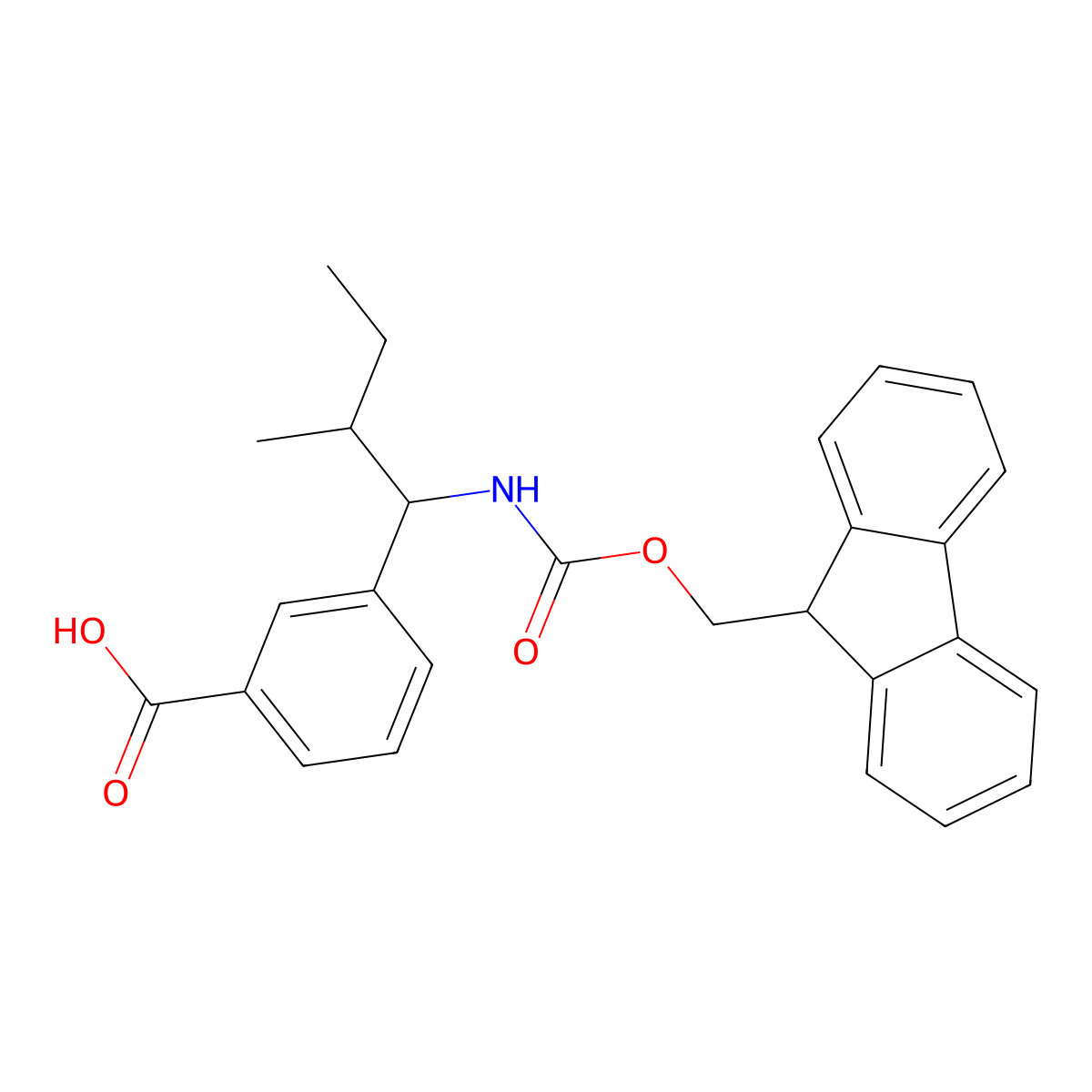 3-[1-({[(9H-fluoren-9-yl)methoxy]carbonyl}amino)-2-methylbutyl]benzoic acid molecular structure, CAS 2580217-61-2