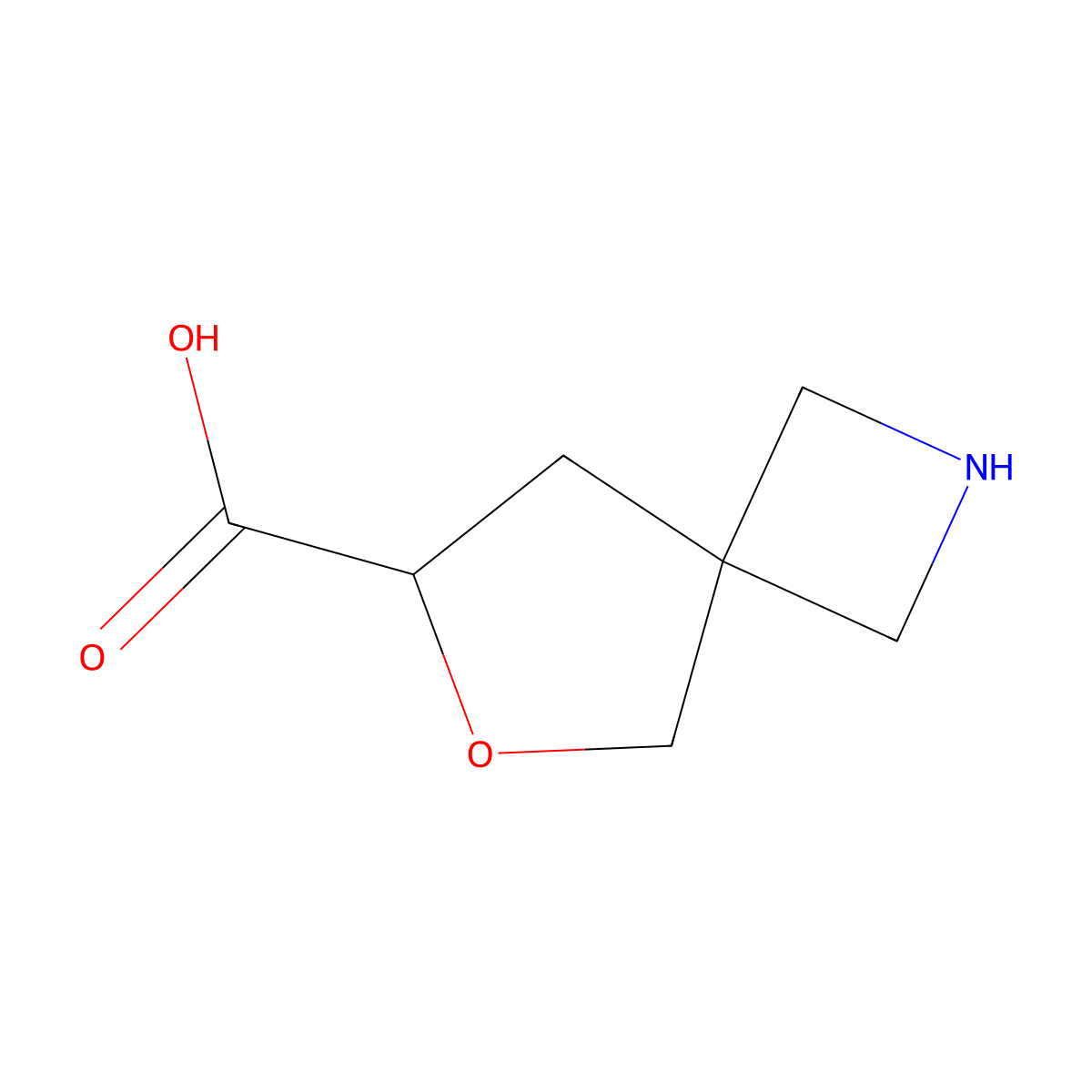 6-Oxa-2-azaspiro[3.4]octane-7-carboxylic acid molecular structure, CAS 2580217-66-7