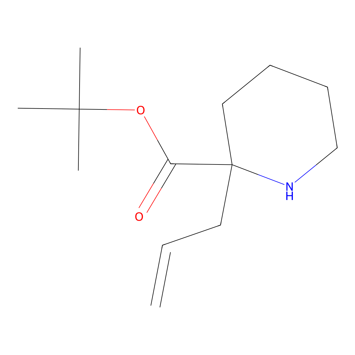 Tert-butyl 2-(prop-2-en-1-yl)piperidine-2-carboxylate molecular structure, CAS 2580217-70-3