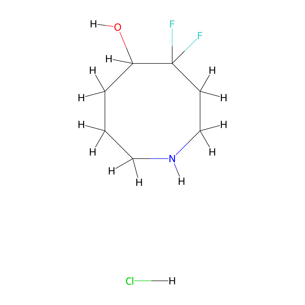 4,4-Difluoroazocan-5-ol hydrochloride molecular structure, CAS 2580217-71-4