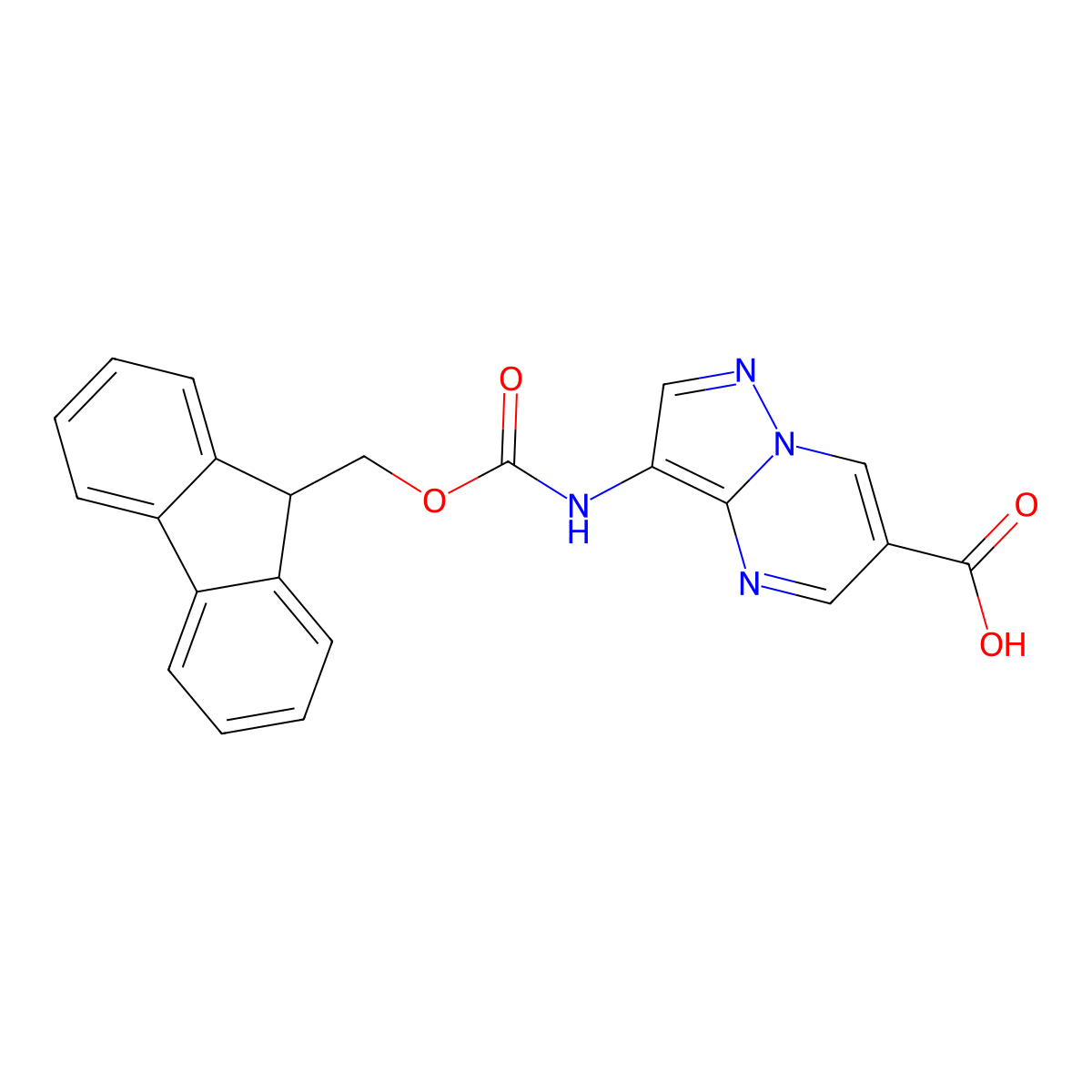 3-({[(9H-fluoren-9-yl)methoxy]carbonyl}amino)pyrazolo[1,5-a]pyrimidine-6-carboxylic acid molecular structure, CAS 2580217-78-1