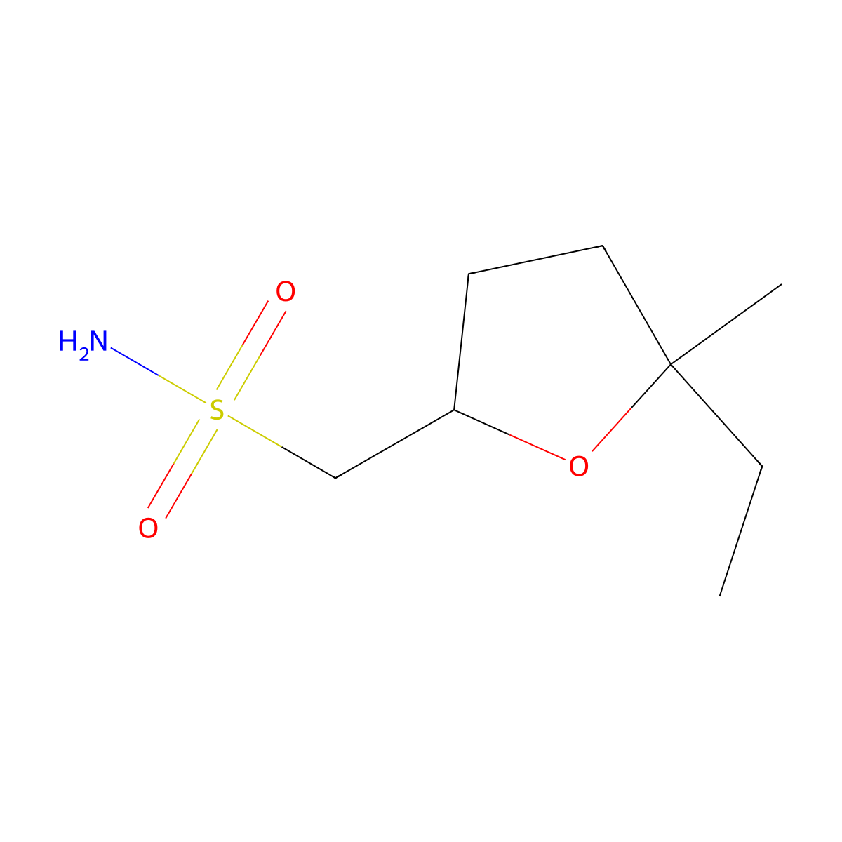 (5-Ethyl-5-methyloxolan-2-yl)methanesulfonamide molecular structure, CAS 2580217-79-2