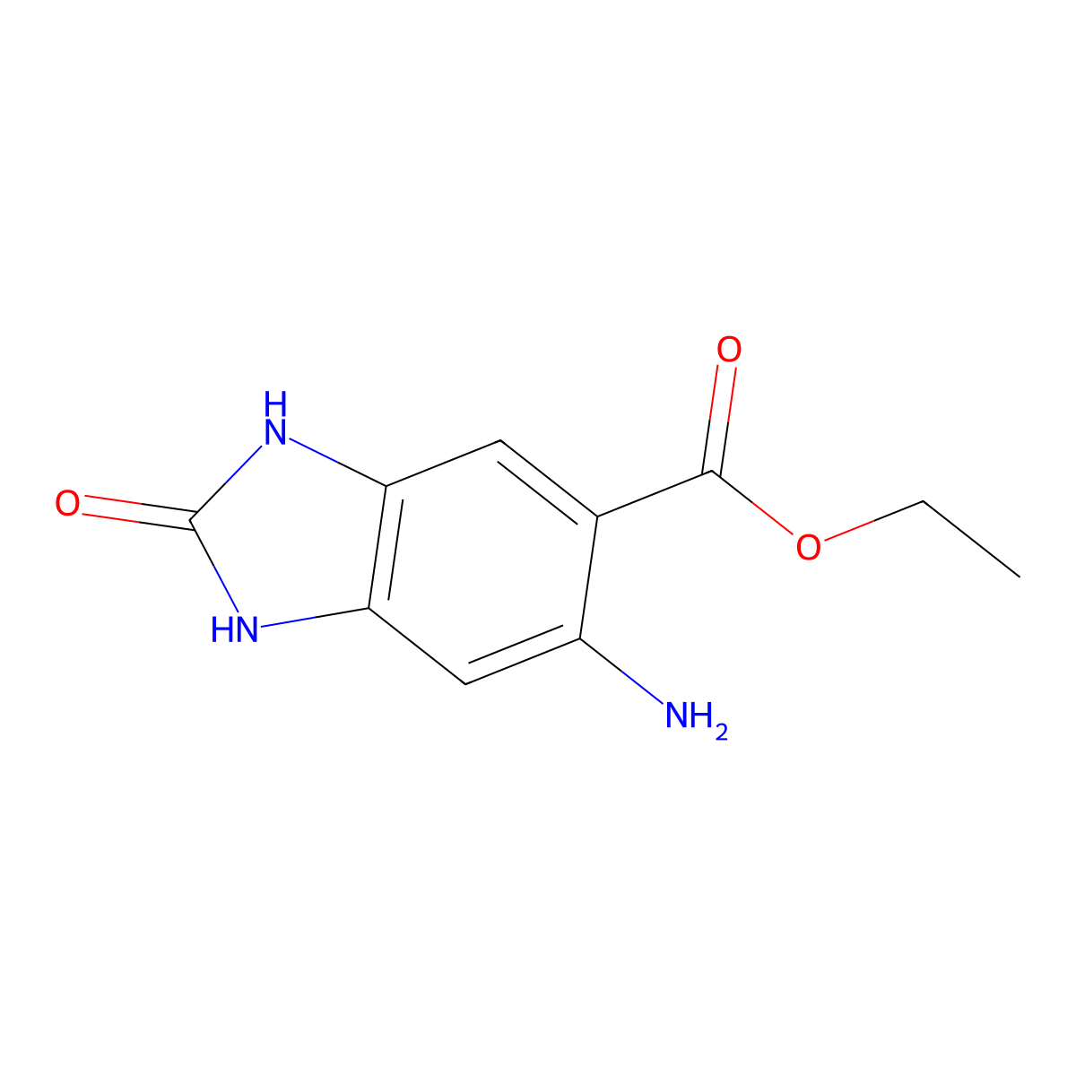 ethyl 6-amino-2-oxo-2,3-dihydro-1H-1,3-benzodiazole-5-carboxylate molecular structure, CAS 2580217-82-7