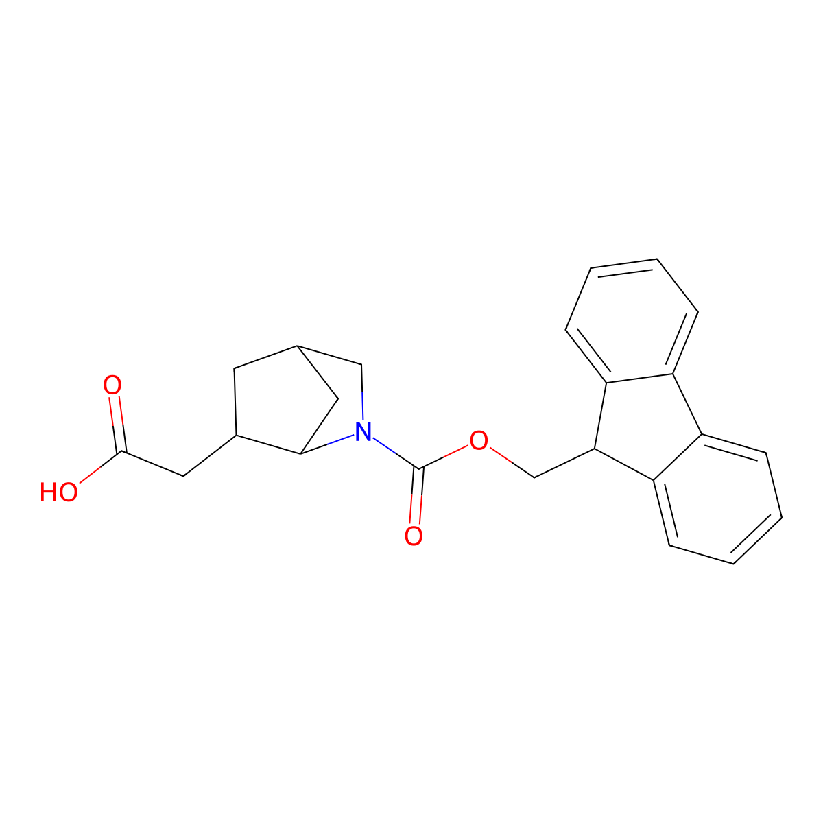 2-(2-{[(9H-fluoren-9-yl)methoxy]carbonyl}-2-azabicyclo[2.2.1]heptan-6-yl)acetic acid molecular structure, CAS 2580217-84-9