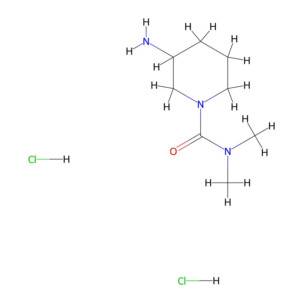 3-amino-N,N-dimethylpiperidine-1-carboxamide dihydrochloride molecular structure, CAS 2580217-91-8