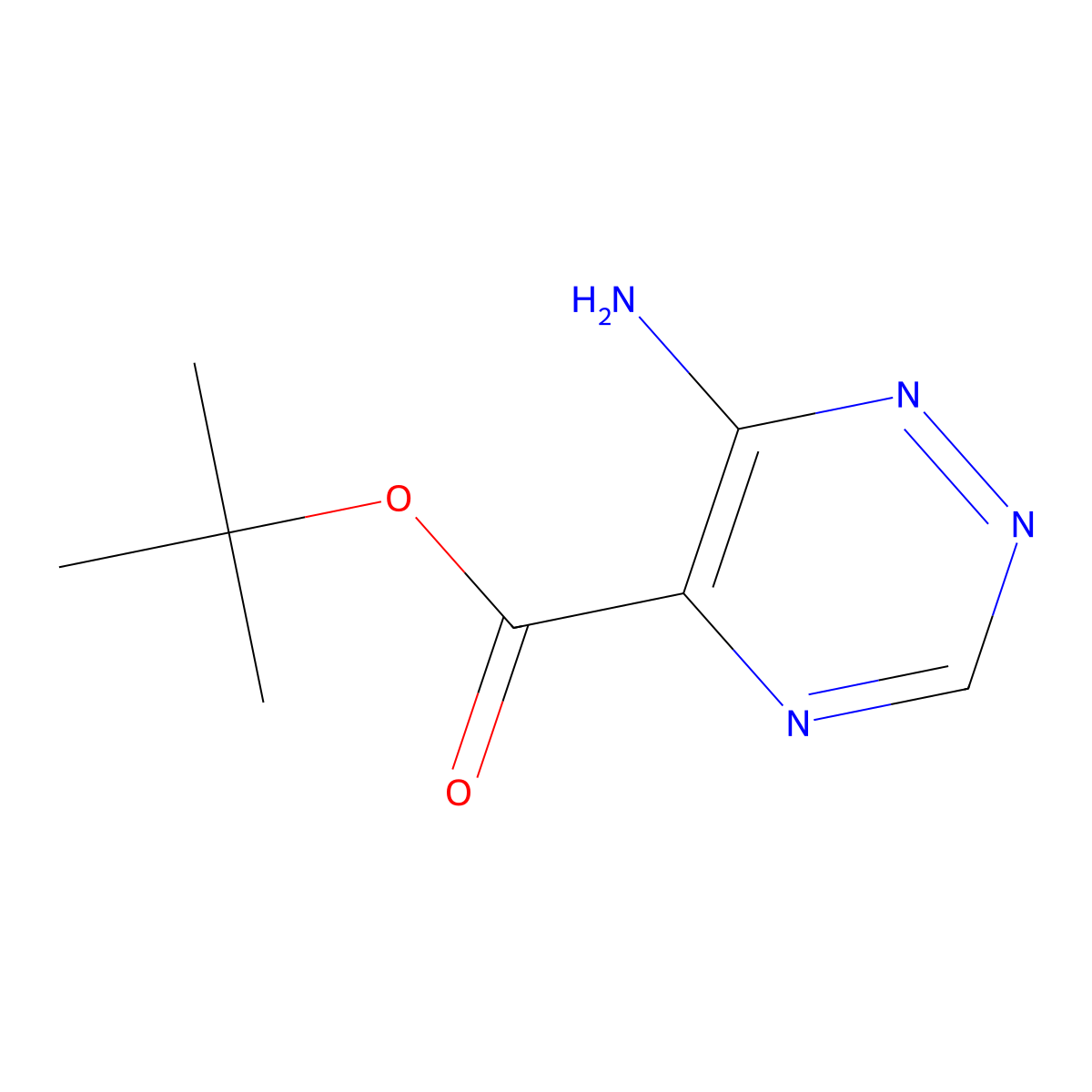 Tert-butyl 6-amino-1,2,4-triazine-5-carboxylate molecular structure, CAS 2580217-96-3